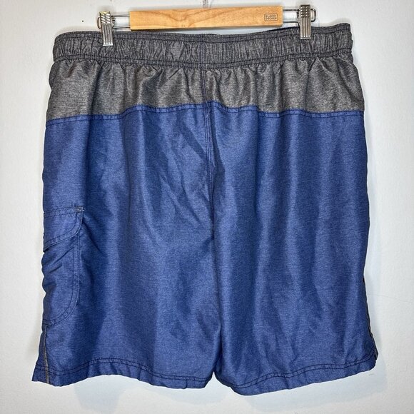Men’s Speedo Swim Trunks XXL blue Grey 9”  Extra Extra Large Swimwear Bottoms - Picture 2 of 6